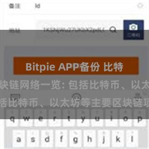 Bitpie APP备份 比特派钱包支持的区块链网络一览: 包括比特币、以太坊等主要区块链项目